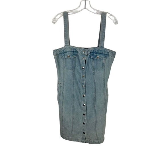 Urban Outfitters Dresses & Skirts - BDG Urban Outfitters Denim Dress Womens Size L Light Blue Full Snap Front Mini